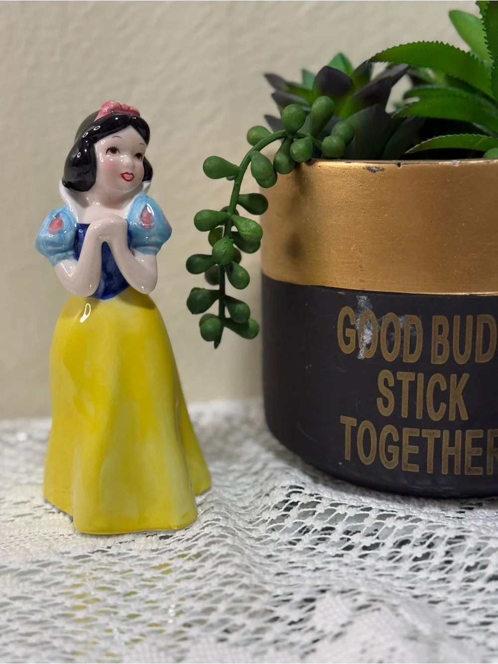 Yellow Princess Figurine Ceramic Home Party Decor
